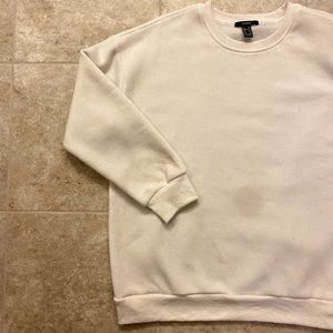 Solid Plain White Crewneck Sweatshirt